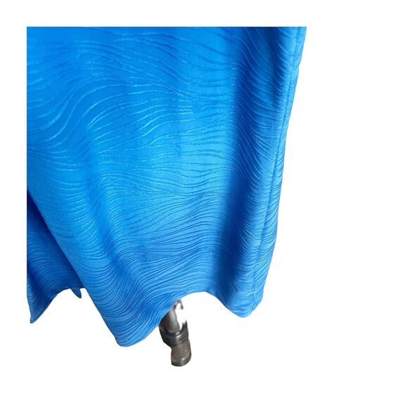 Croft & Barrow Blue Embroidered Wavy Design Cardigan Size 2X Lapel Collar - Picture 6 of 13